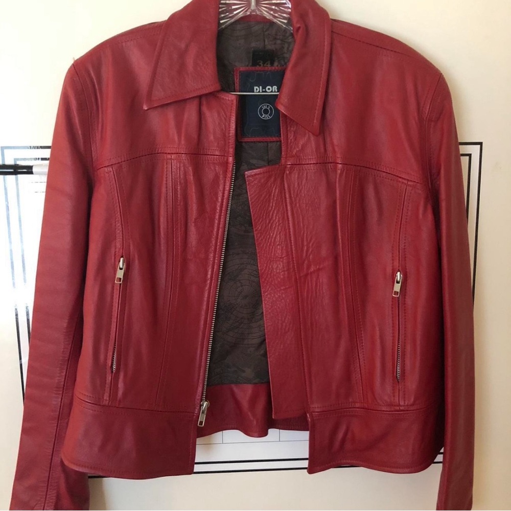 red leather jacket